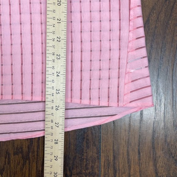 J. Crew Top 2 Pink Semi-Sheer Striped Short Sleeve Blouse Women's - Picture 9 of 11